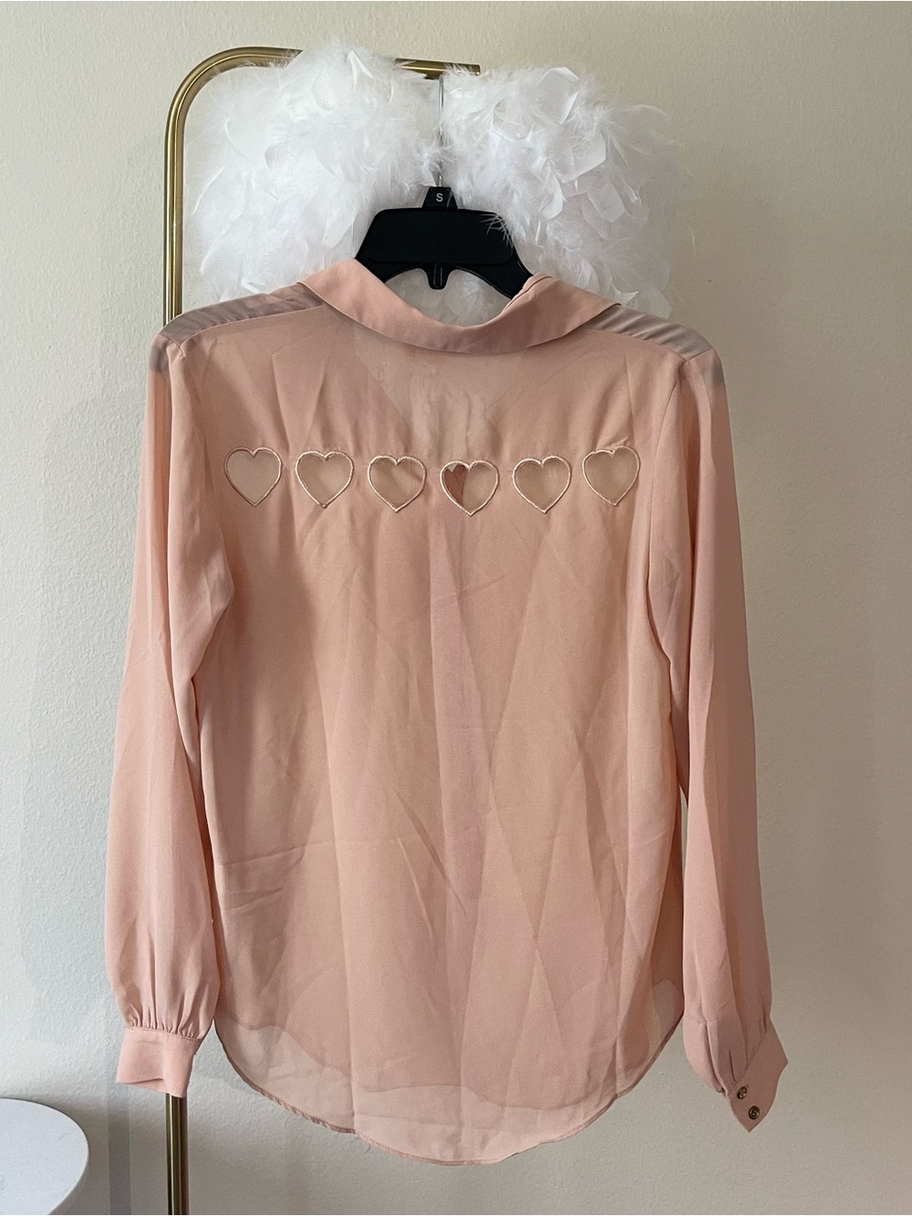 Cute Kawaii Button-Up back heart shaped cutout Blouse